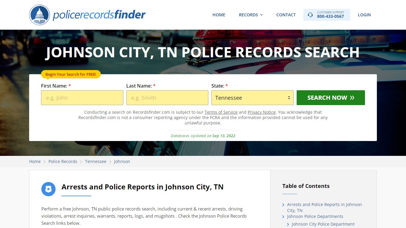 JOHNSON CITY, TN POLICE RECORDS SEARCH - RecordsFinder