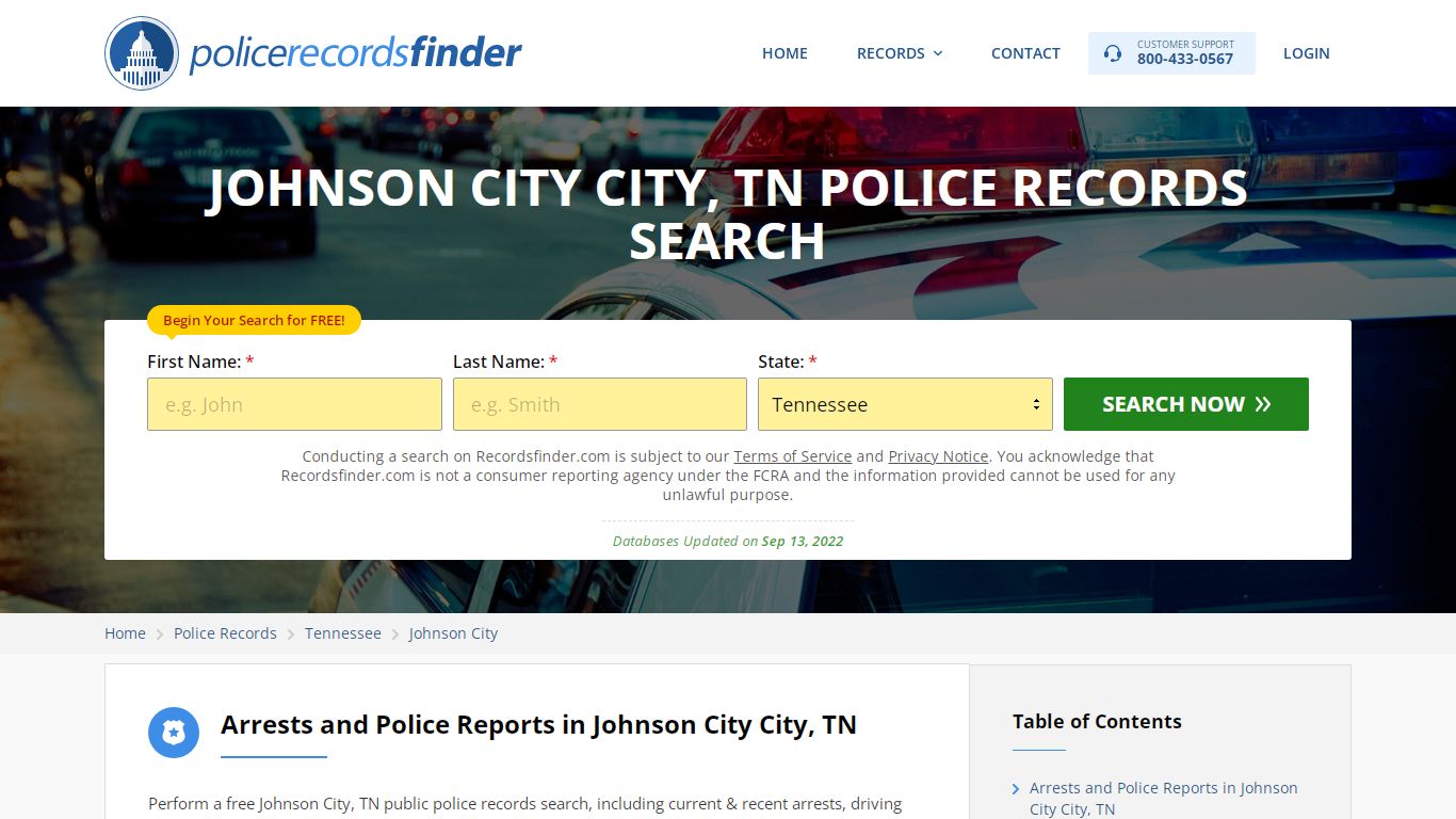 JOHNSON CITY CITY, TN POLICE RECORDS SEARCH - RecordsFinder